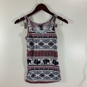 Rue 21 Burgundy Patterned Tank S